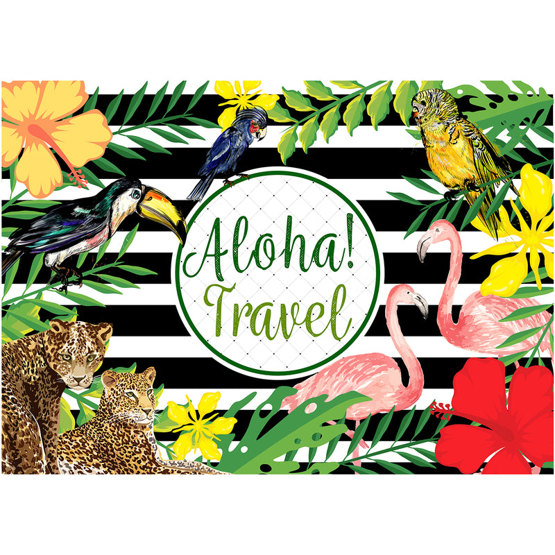 Aloha Travel Tropical Forest Luau Backdrop 7x5 feet