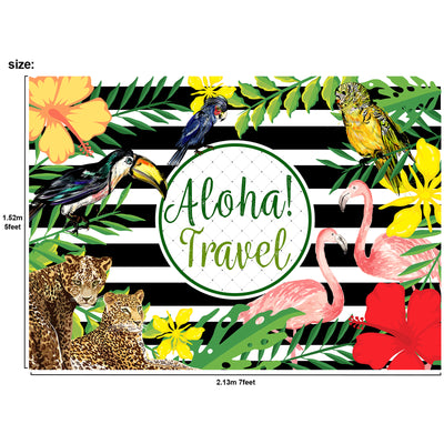 Aloha Travel Tropical Forest Luau Backdrop 7x5 feet