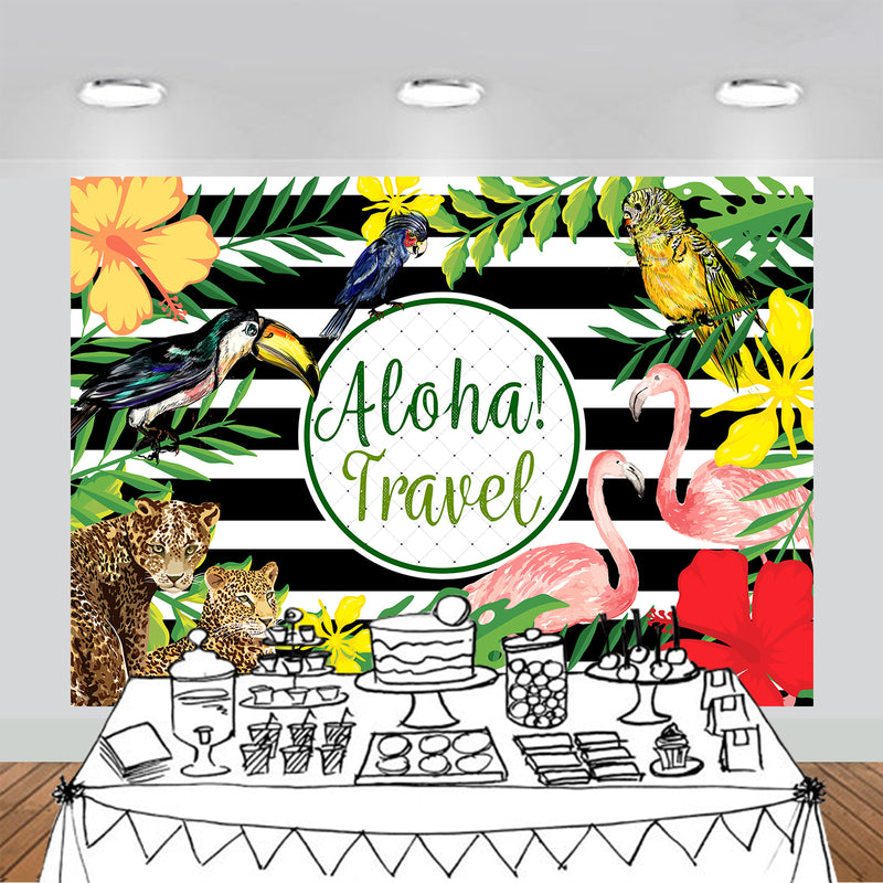 Aloha Travel Tropical Forest Luau Backdrop 7x5 feet