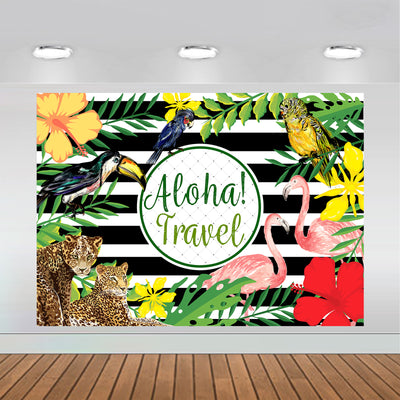 Aloha Travel Tropical Forest Luau Backdrop 7x5 feet