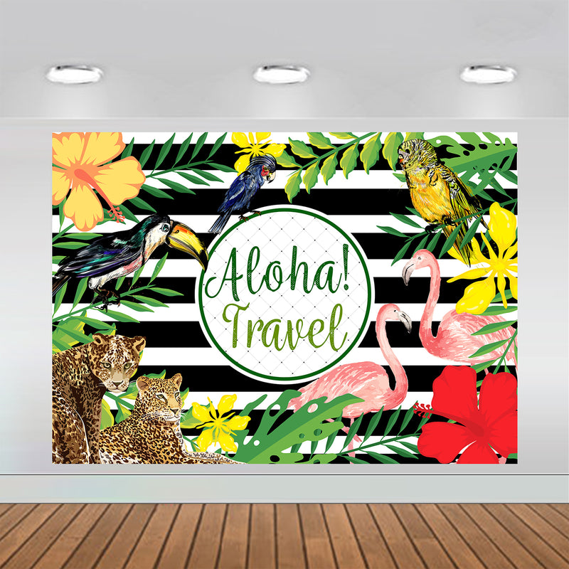 Aloha Travel Tropical Forest Luau Backdrop 7x5 feet