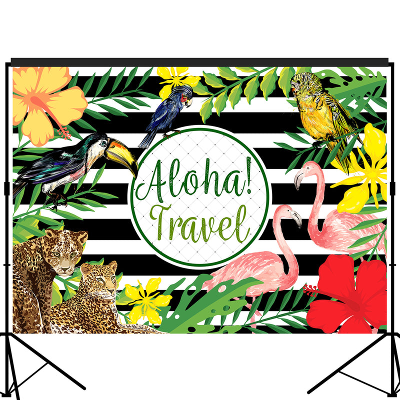 Aloha Travel Tropical Forest Luau Backdrop 7x5 feet