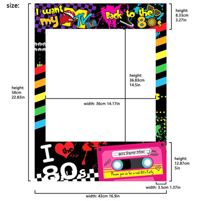 I love 80s Photo Booth Frame I Want My MTV 23x17inch