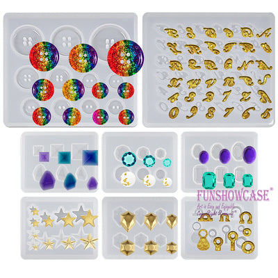 Jewelry Mini Parts Resin Silicone Molds 7-Count