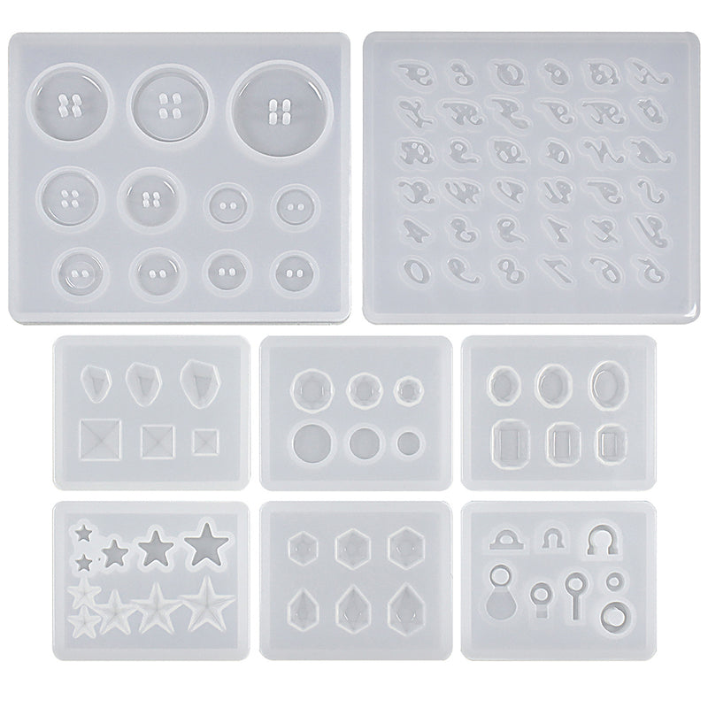 Jewelry Mini Parts Resin Silicone Molds 7-Count