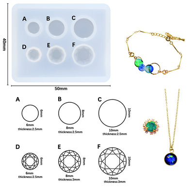 Flat Round Gems Resin Silicone Mold Mini