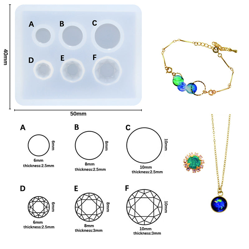 Flat Round Gems Resin Silicone Mold Mini