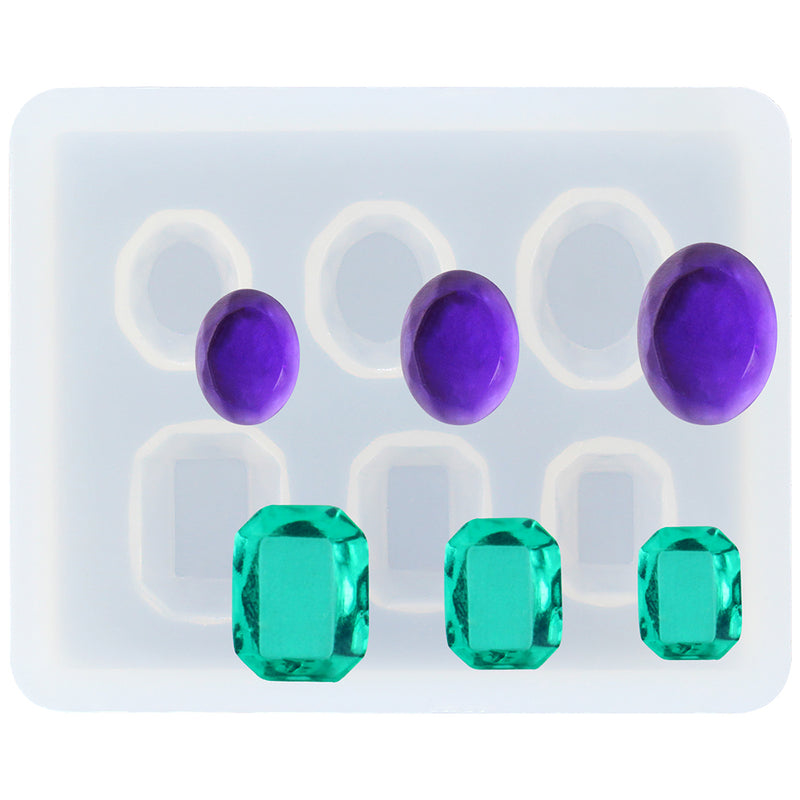 Oval and Emerald Diamond Resin Silicone Mold Mini