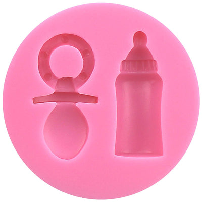 Baby Feeding Bottle and Pacifier Fondant Silicone Mold