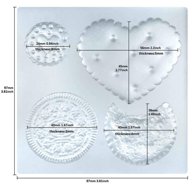 Cute Cookies Resin and Clay Silicone Mold 4x4inch