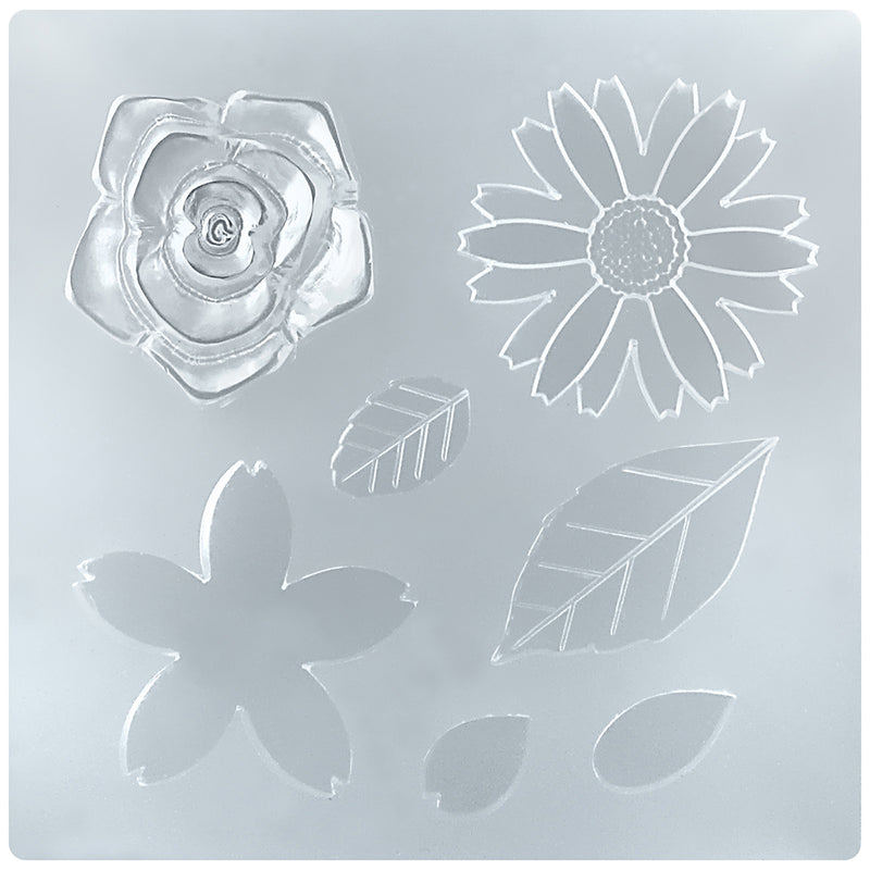 Flower and Leaf Resin Silicone Mold 4x4inch