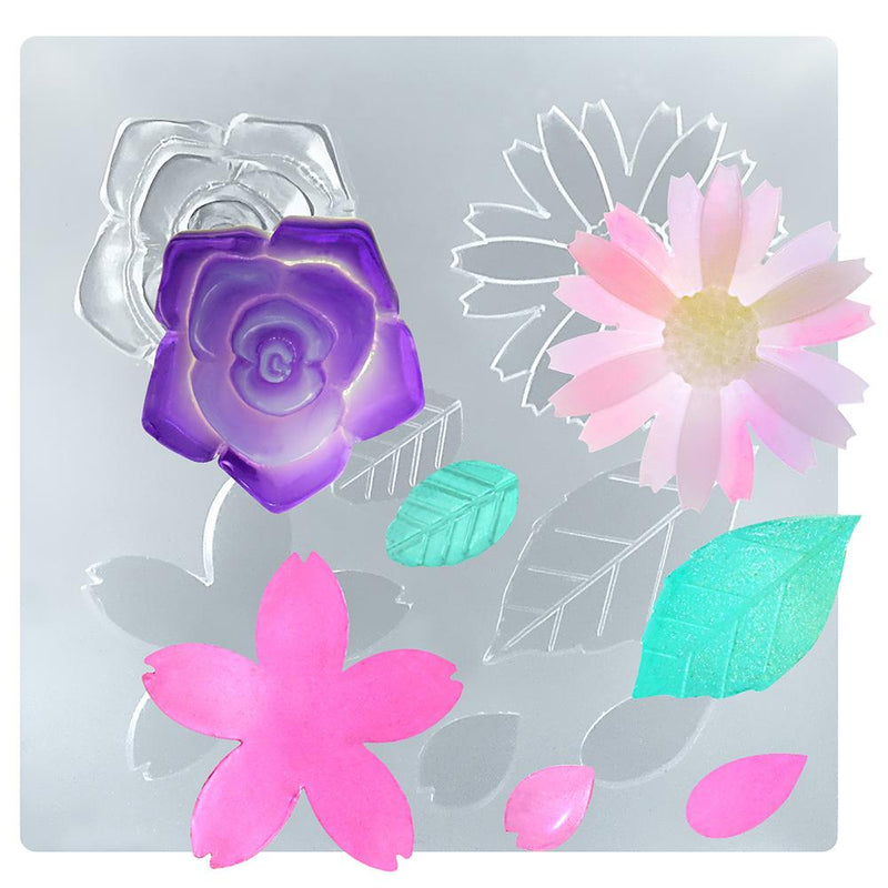 Flower and Leaf Resin Silicone Mold 4x4inch