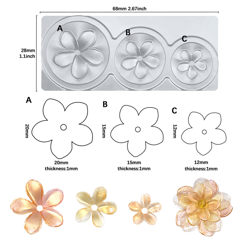 Assorted Size Cute Wild Flower Resin Silicone Mold