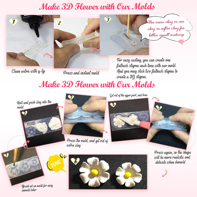 maycreate 3D Flower Nail Charms, Nail Art Resin Flower Decals for