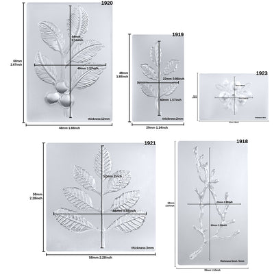 Cherry Tree Branch with Leaf and Fruit Resin Silicone Molds 5-Count