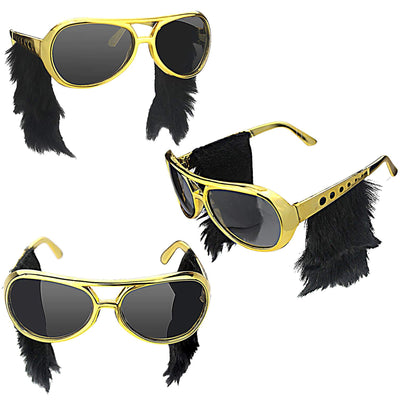 Rock Super Star Sunglasses with Whacky Black Sideburns