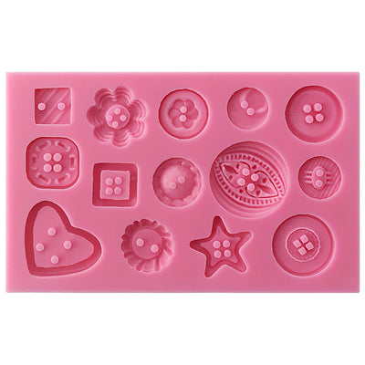 Assorted Buttons Fondant Silicone Mold