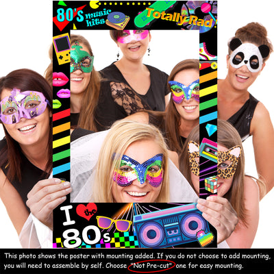 I love 80s Photo Booth Frame - 80's Music Hits 36x24inch