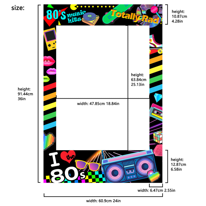 I love 80s Photo Booth Frame - 80's Music Hits 36x24inch – FUNSHOWCASE