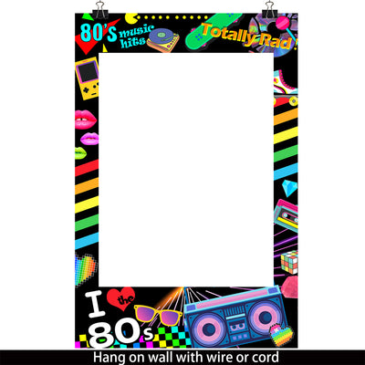 I love 80s Photo Booth Frame - 80's Music Hits 36x24inch