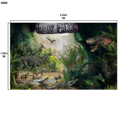 Dino Lost Park Dinosaur Backdrop 8x5 feet