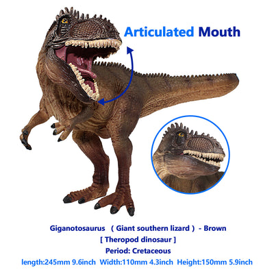 Giganotosaurus Figure with Movable Jaws Brown Height 6-inch