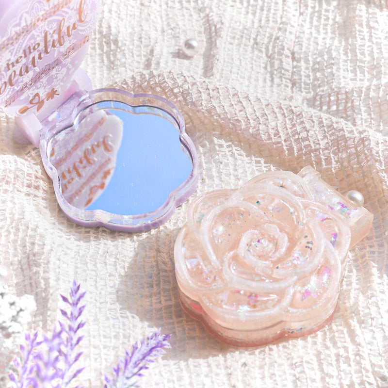 Rose Compact Mirror Resin Silicone Mold with 10 Mirrors