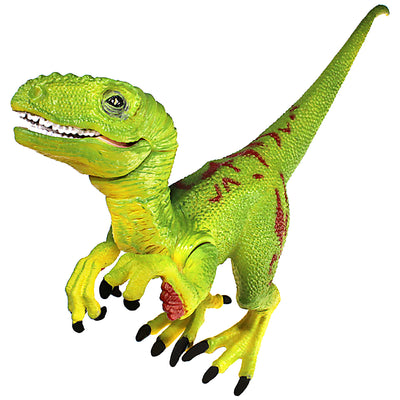 Velociraptor Figure with Movable Jaw Green Height 4-inch