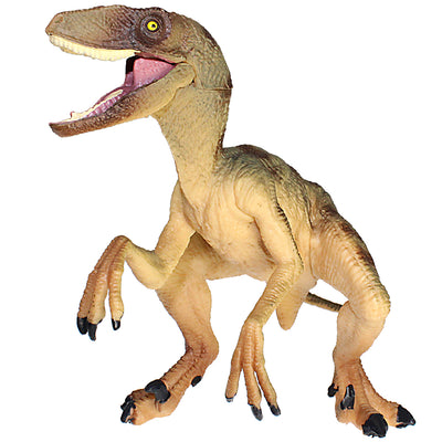 Velociraptor Figure with Movable Jaw Brown Height 3.5-inch