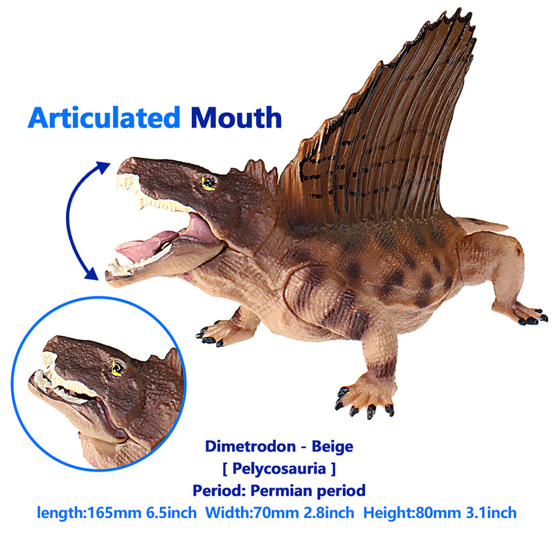 Dimetrodon Figure with Movable Jaw Beige Height 3-inch