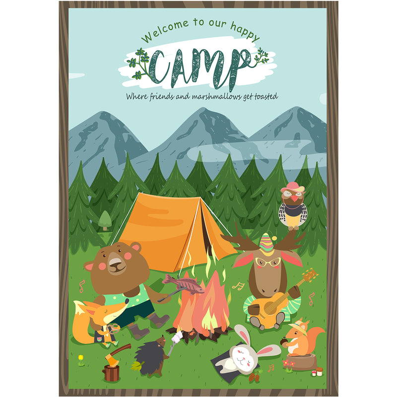 Woodland Camp Welcome Poster A3 16.5x11.8inch