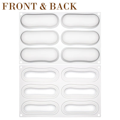 Pillow Glaze Cake Dessert Silicone Mold Tray 6 Cavity 5x1.8x1.3inch