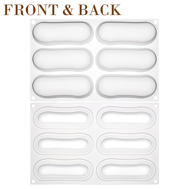Pillow Glaze Cake Dessert Silicone Mold Tray 6 Cavity 5x1.8x1.3inch