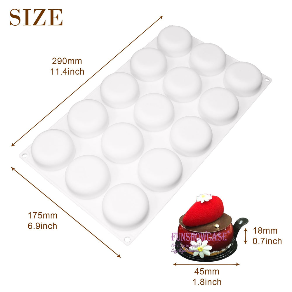 Funshowcase 12 Cavity Quenelle Silicone Mold - 2.8x1x1.4 Inch Per Cavity For Mousse, Chocolate & Desserts