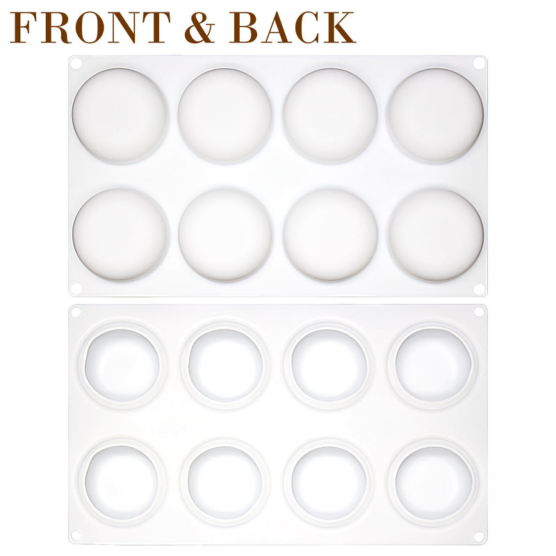 Curved Round Stone Silicone Mold Tray 8 Cavity 2.4x2.4x1.1inch