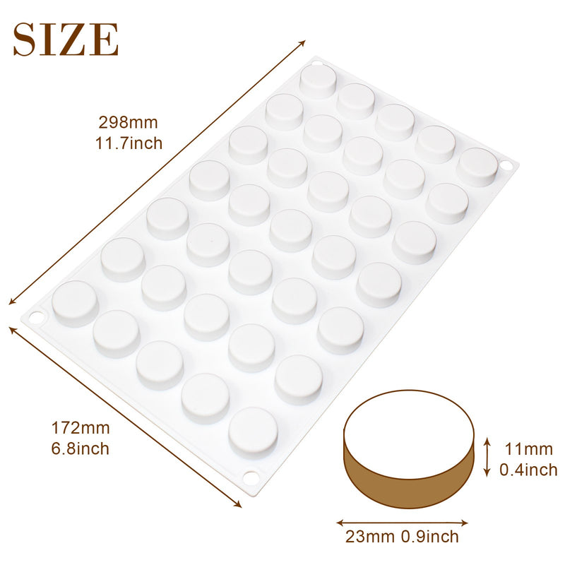 Round Disc Chocolate Silicone Mold Tray 1x1x0.4inch Mini Resin Disk