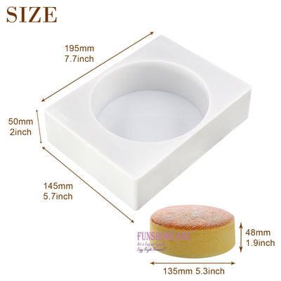Round Disc Glaze Cake Mousse Silicone Mold Tray Shape Size 5.3x5.3x1.9inch Large