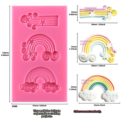 Rainbow Fondant Silicone Mold for Unicorn Parties