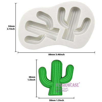 Fondant Silicone Mold Cactus 2 Cavity for Summer Mexican Fiesta Parties