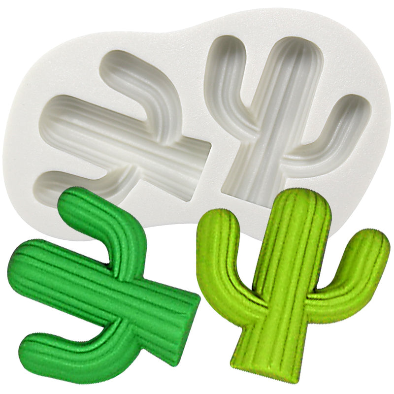 Fondant Silicone Mold Cactus 2 Cavity for Summer Mexican Fiesta Parties