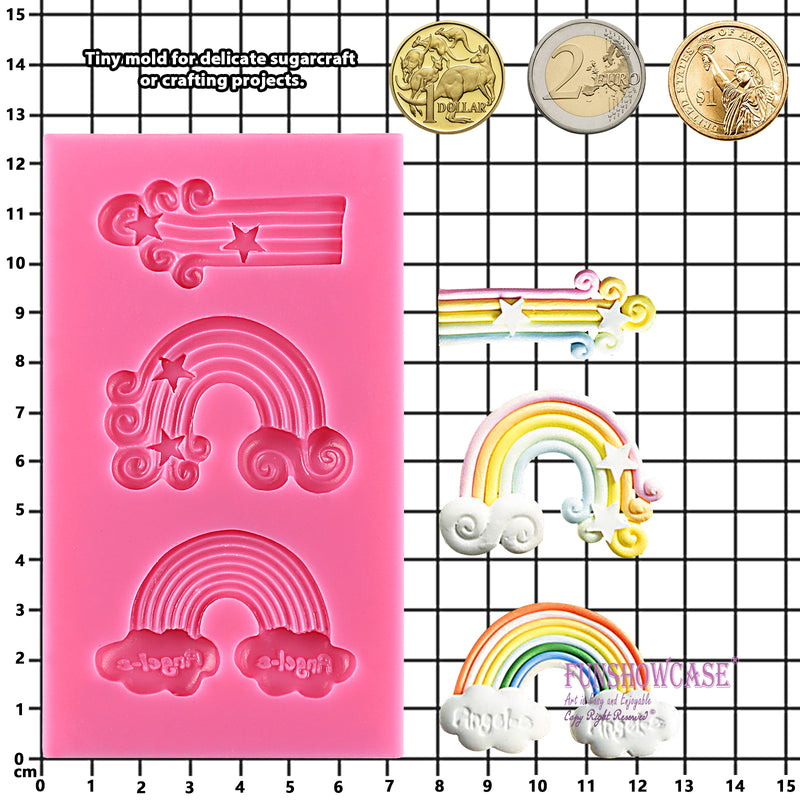 Rainbow Fondant Silicone Mold for Unicorn Parties