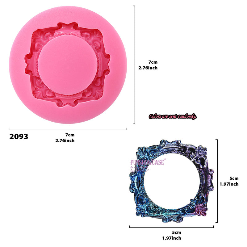 Square and Ellipse Frame with Scrollwork Silicone Molds 2-Count