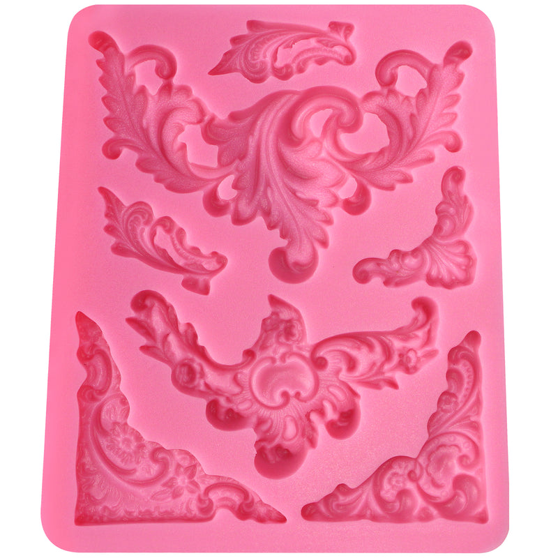 Flourish Scroll Lace Fondant Silicone Mold