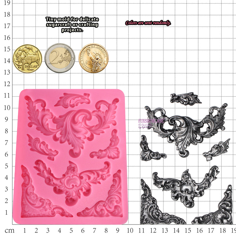 Flourish Scroll Lace Fondant Silicone Mold