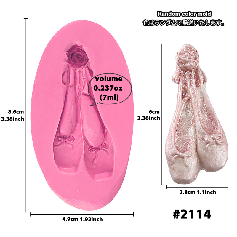 Ballet Shoes Fondant Silicone Mold 1.7inch