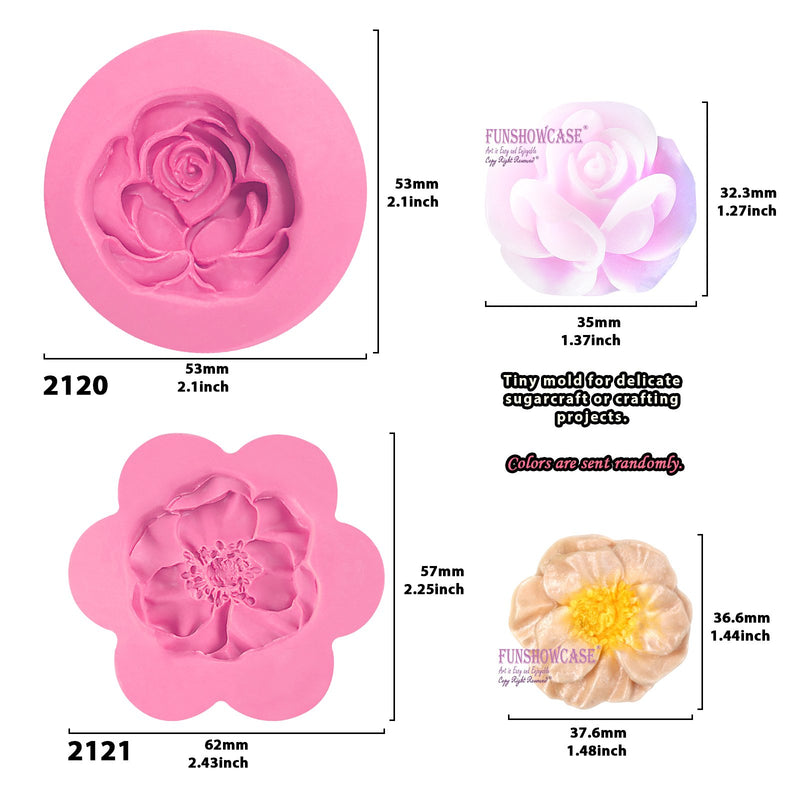 Assorted Flower Silicone Molds 4 Count