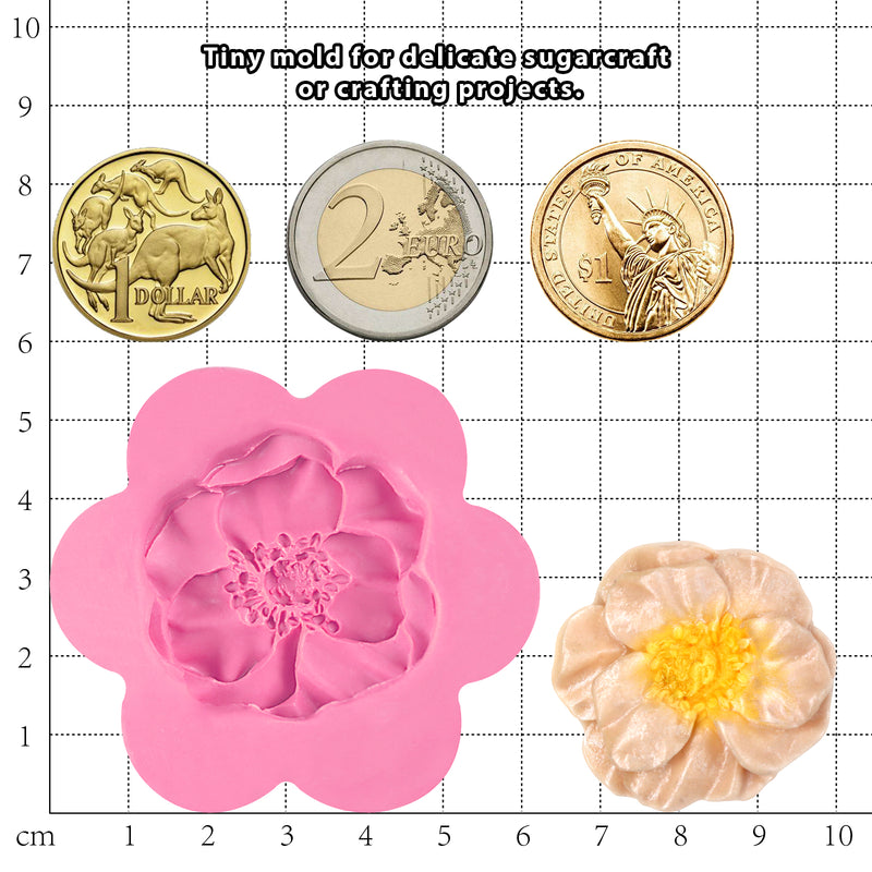 2.4 inch Peony Flower Silicone Mold