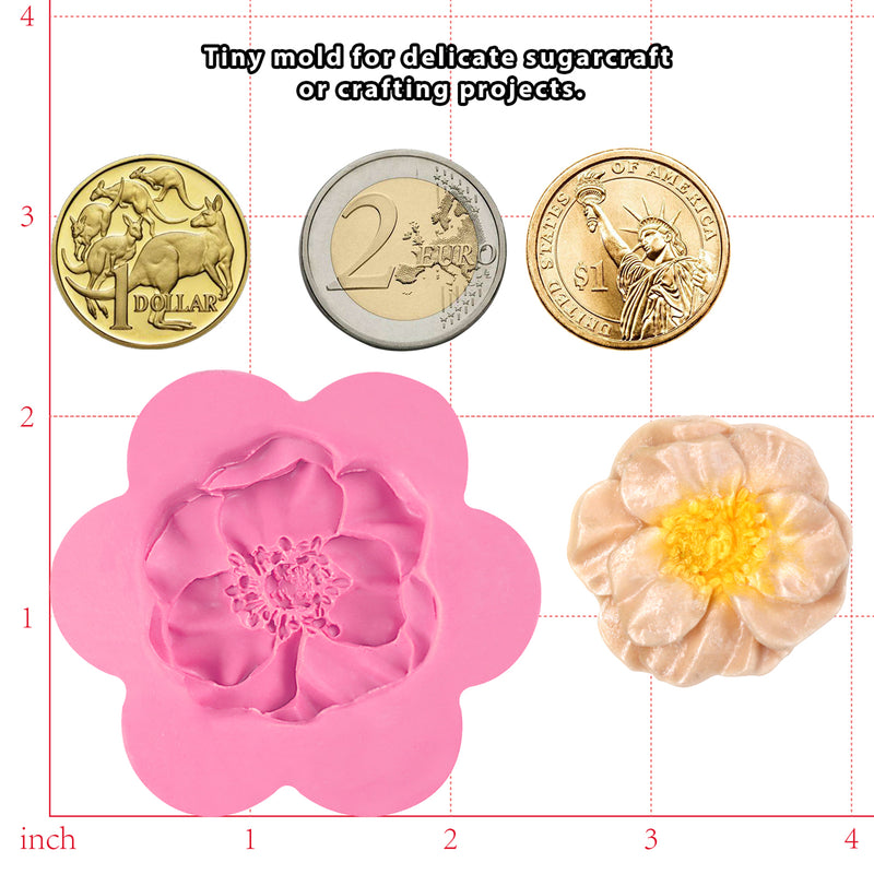 2.4 inch Peony Flower Silicone Mold