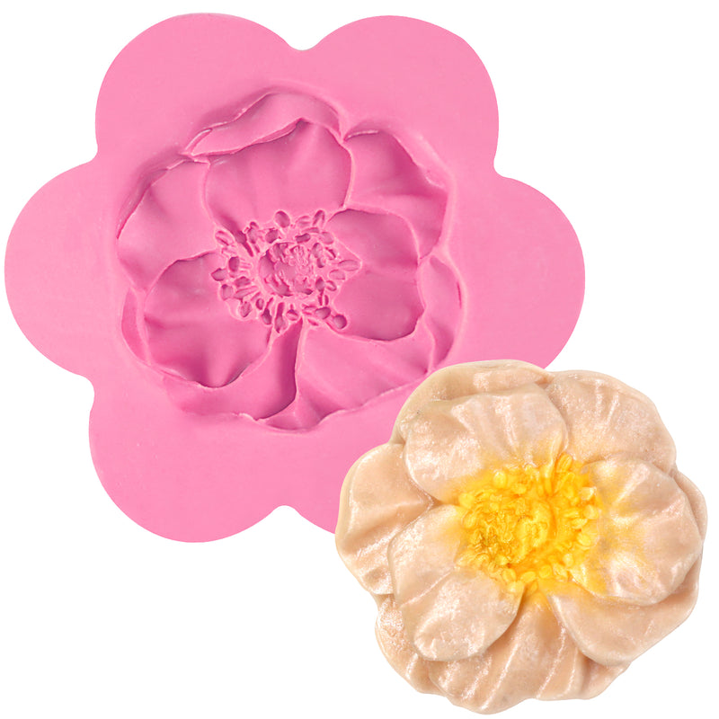 2.4 inch Peony Flower Silicone Mold