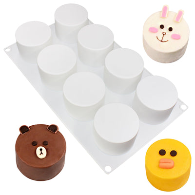 Cylinder Dessert Silicone Mold Tray 8 Cavity 2.4x2.4x1.8inch